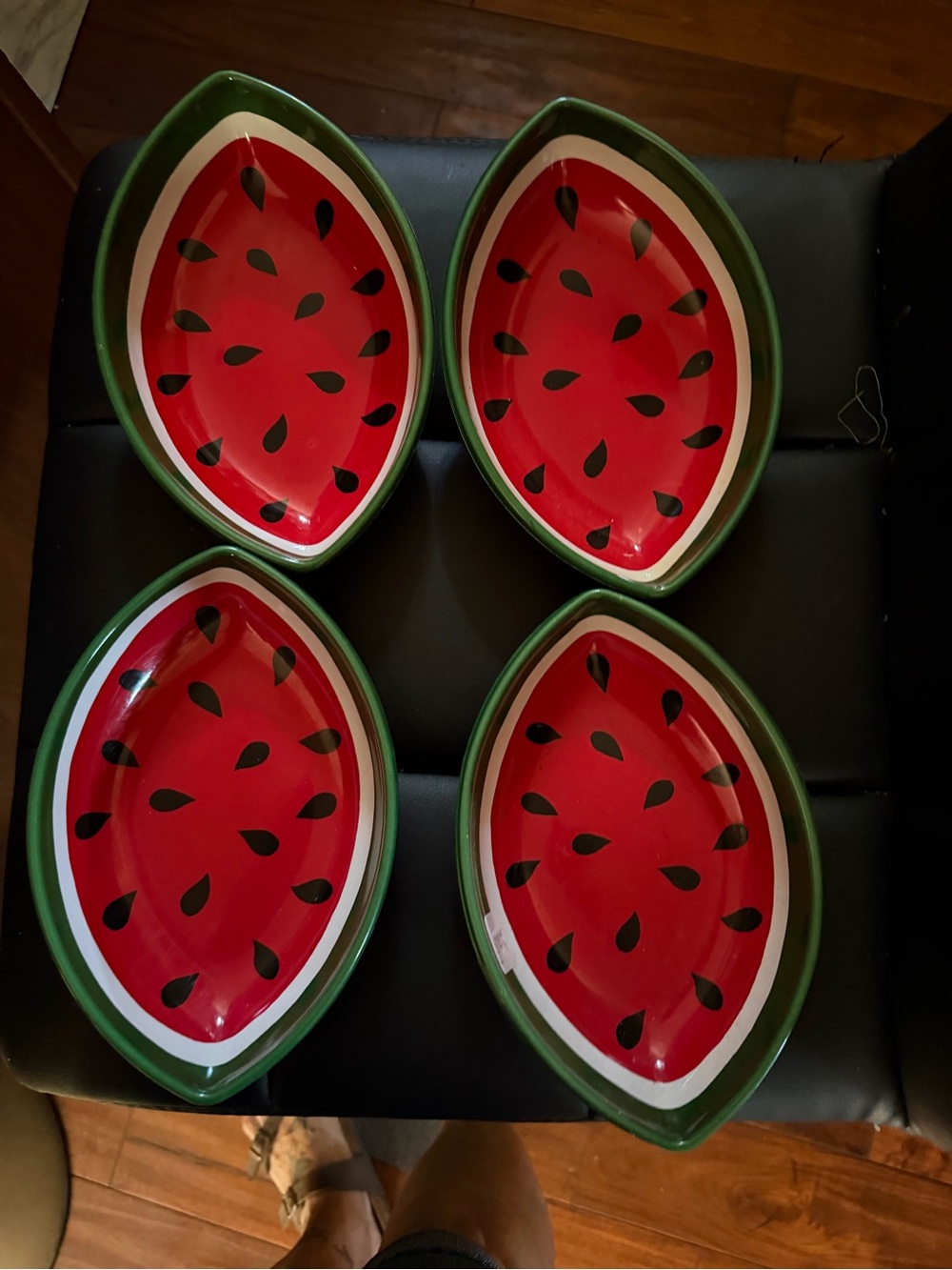 Watermelon plastic 16 plates and Bowls - Red & Green Set